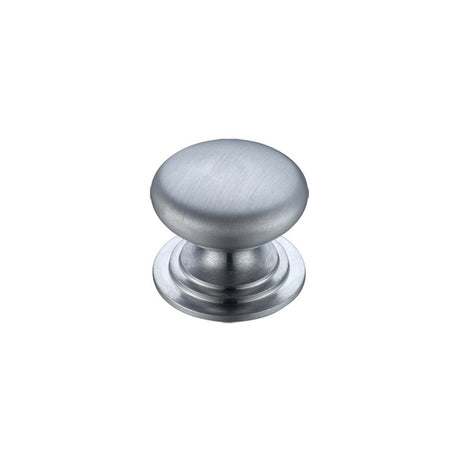 High quality image of the Fulton & Bray - Victorian Cupboard Knob 25mm dia. - Satin Chrome | Sku. fch01asc | available to order from Trade Door Handles.