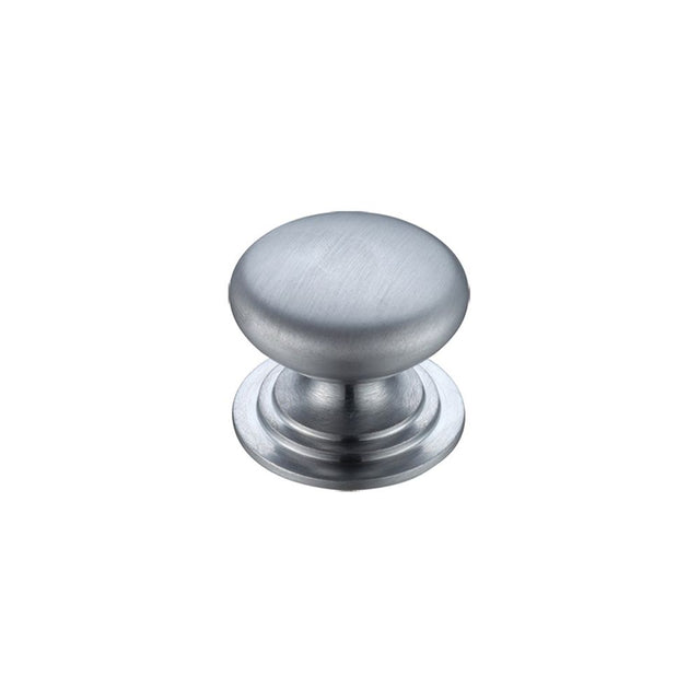 High quality image of the Fulton & Bray - Victorian Cupboard Knob 25mm dia. - Satin Chrome | Sku. fch01asc | available to order from Trade Door Handles.