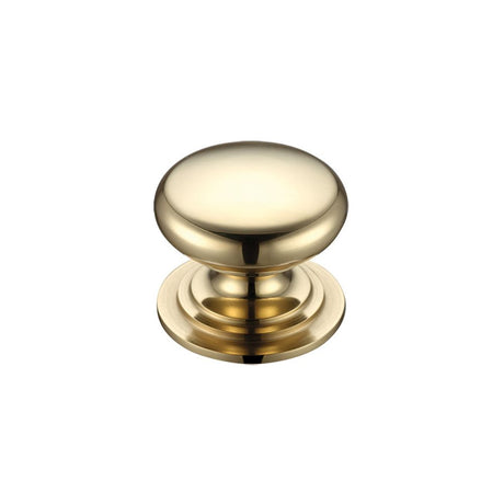 High quality image of the Fulton & Bray - Victorian Cupboard Knob 32mm dia. - Polished Brass | Sku. fch01b | available to order from Trade Door Handles.