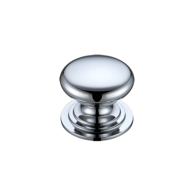High quality image of the Fulton & Bray - Victorian Cupboard Knob 32mm dia. - Polished Chrome | Sku. fch01bcp | available to order from Trade Door Handles.