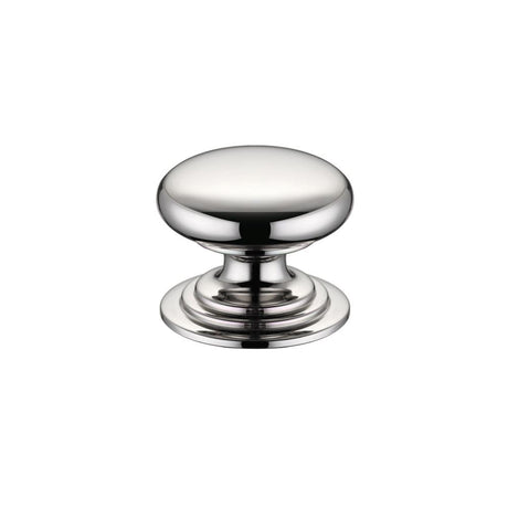High quality image of the Fulton & Bray - Victorian Cupboard Knob 32mm dia. - Lacquered - Polished Nickel | Sku. fch01bpn | available to order from Trade Door Handles.