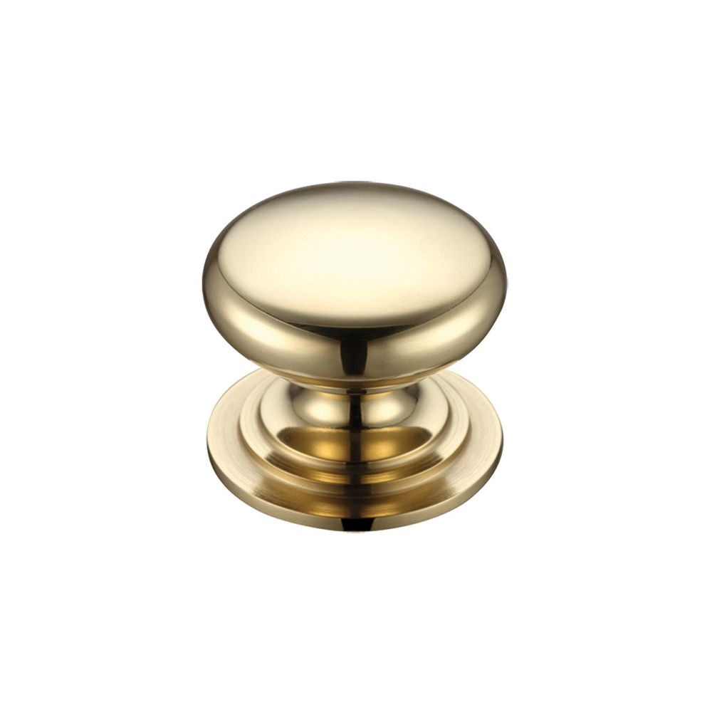 High quality image of the Fulton & Bray - Victorian Cupboard Knob 38mm dia. - Polished Brass | Sku. fch01c | available to order from Trade Door Handles.