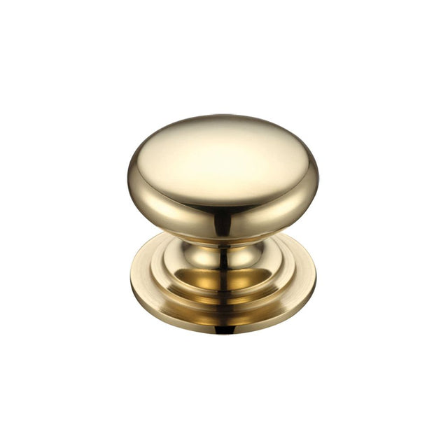High quality image of the Fulton & Bray - Victorian Cupboard Knob 38mm dia. - Polished Brass | Sku. fch01c | available to order from Trade Door Handles.