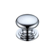 High quality image of the Fulton & Bray - Victorian Cupboard Knob 38mm dia. - Polished Chrome | Sku. fch01ccp | available to order from Trade Door Handles.