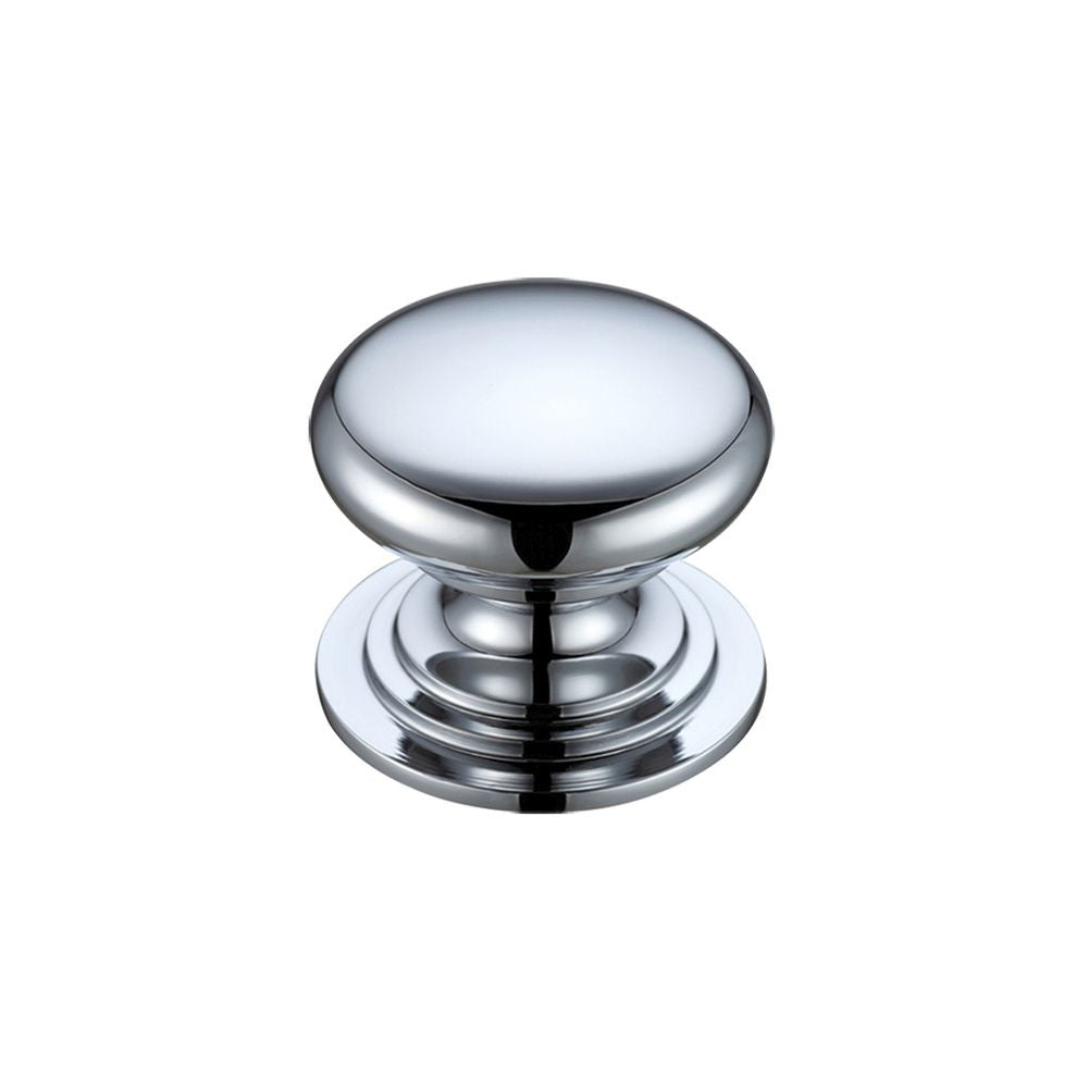 High quality image of the Fulton & Bray - Victorian Cupboard Knob 38mm dia. - Polished Chrome | Sku. fch01ccp | available to order from Trade Door Handles.