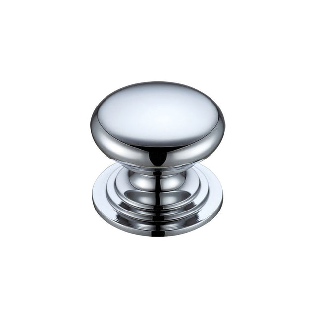 High quality image of the Fulton & Bray - Victorian Cupboard Knob 38mm dia. - Polished Chrome | Sku. fch01ccp | available to order from Trade Door Handles.