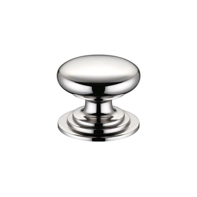 High quality image of the Fulton & Bray - Victorian Cupboard Knob 38mm dia. - Lacquered - Polished Nickel | Sku. fch01cpn | available to order from Trade Door Handles.