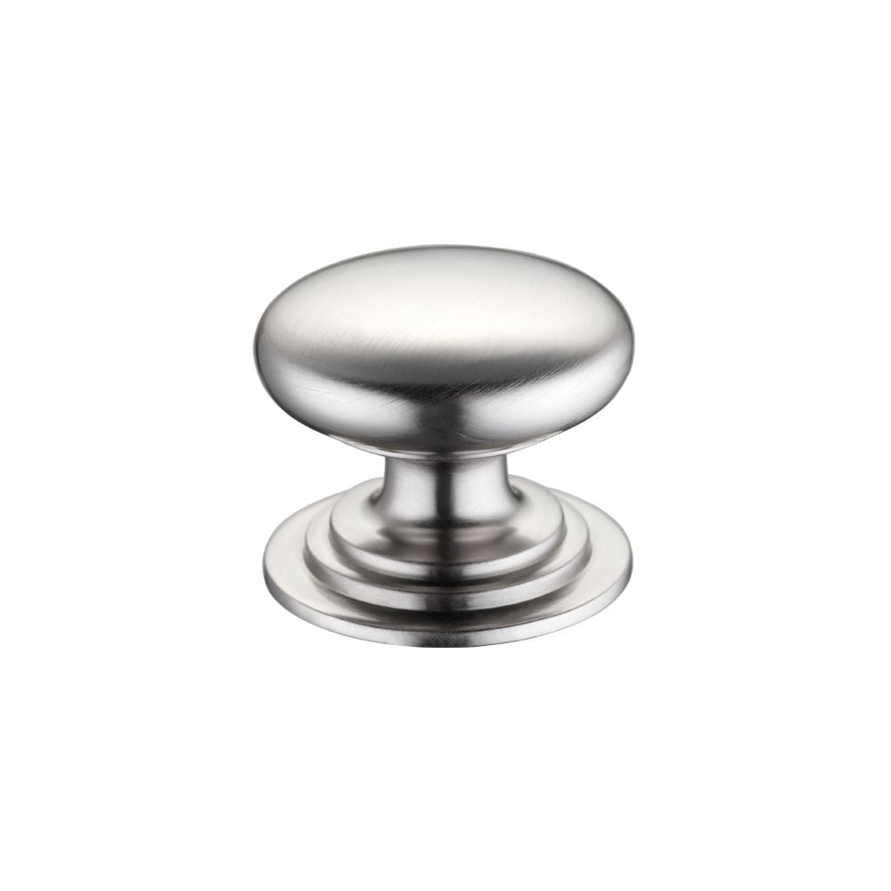 High quality image of the Fulton & Bray - Victorian Cupboard Knob 38mm dia. - Satin Nickel | Sku. fch01csn | available to order from Trade Door Handles.