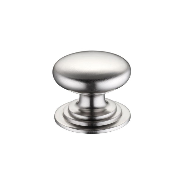 High quality image of the Fulton & Bray - Victorian Cupboard Knob 38mm dia. - Satin Nickel | Sku. fch01csn | available to order from Trade Door Handles.