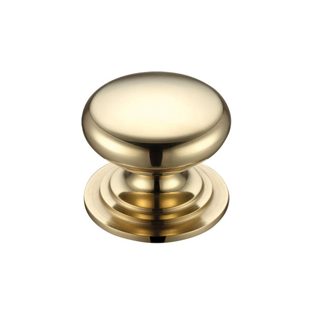 High quality image of the Fulton & Bray - Victorian Cupboard Knob 45mm dia. - Polished Brass | Sku. fch01d | available to order from Trade Door Handles.