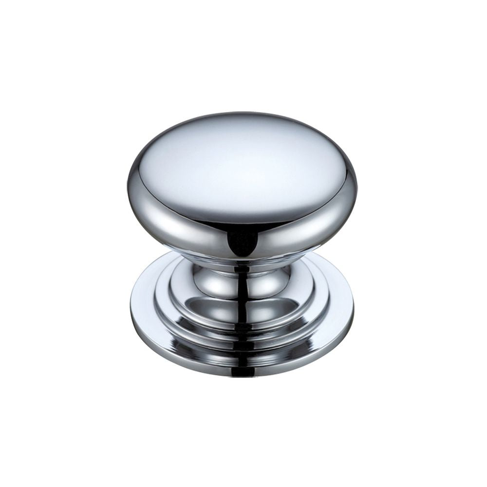 High quality image of the Fulton & Bray - Victorian Cupboard Knob 45mm dia. - Polished Chrome | Sku. fch01dcp | available to order from Trade Door Handles.