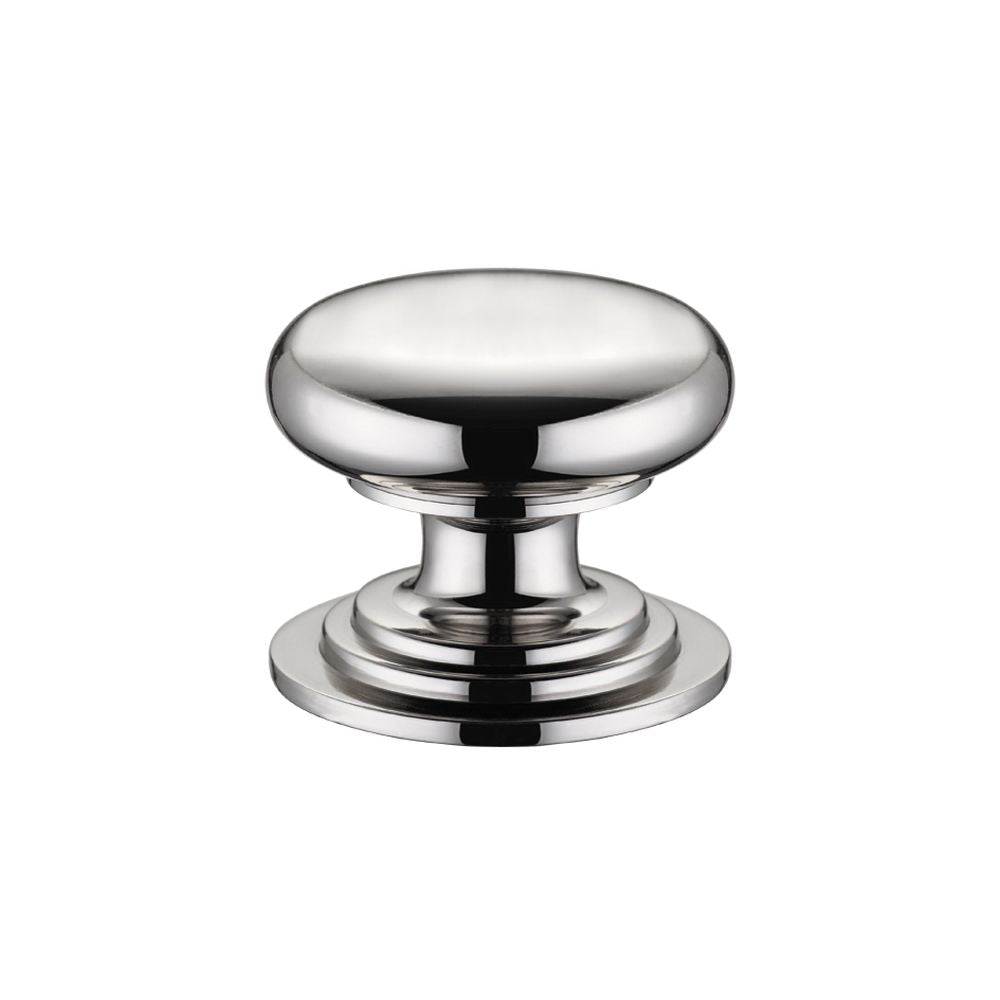 High quality image of the Fulton & Bray - Victorian Cupboard Knob 45mm dia. - Lacquered - Polished Nickel | Sku. fch01dpn | available to order from Trade Door Handles.