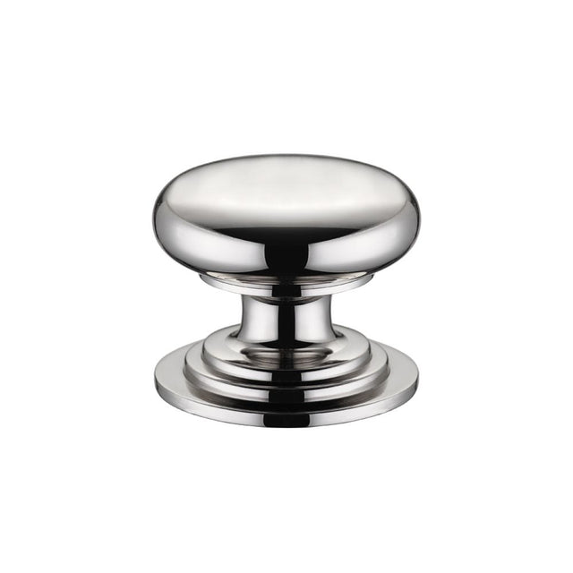 High quality image of the Fulton & Bray - Victorian Cupboard Knob 45mm dia. - Lacquered - Polished Nickel | Sku. fch01dpn | available to order from Trade Door Handles.