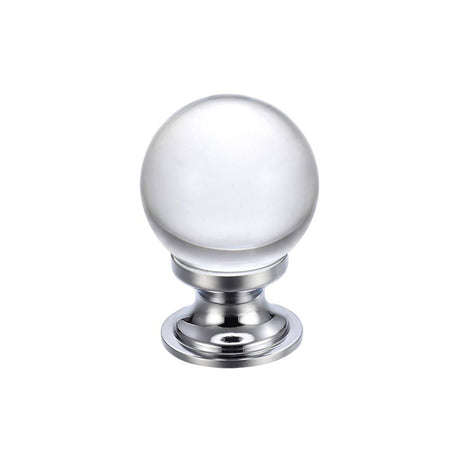 High quality image of the Fulton & Bray - Glass Ball Cabinet Knob - Plain 25mm - Polished Chrome | Sku. fch02acp | available to order from Trade Door Handles.