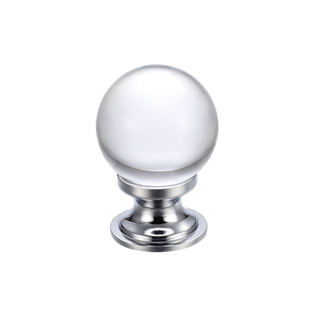 High quality image of the Fulton & Bray - Glass Ball Cabinet Knob - Plain 25mm - Polished Chrome | Sku. fch02acp | available to order from Trade Door Handles.