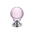 High quality image of the Fulton & Bray - Glass Ball Cabinet Knob - Plain Pink 25mm - Polished Chrome | Sku. fch02acpp | available to order from Trade Door Handles.