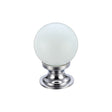 High quality image of the Fulton & Bray - Glass Ball Cabinet Knob - Plain White 25mm | Sku. fch02acpwh | available to order from Trade Door Handles.