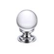 High quality image of the Fulton & Bray - Glass Ball Cabinet Knob - Plain 30mm - Polished Chrome | Sku. fch02bcp | available to order from Trade Door Handles.