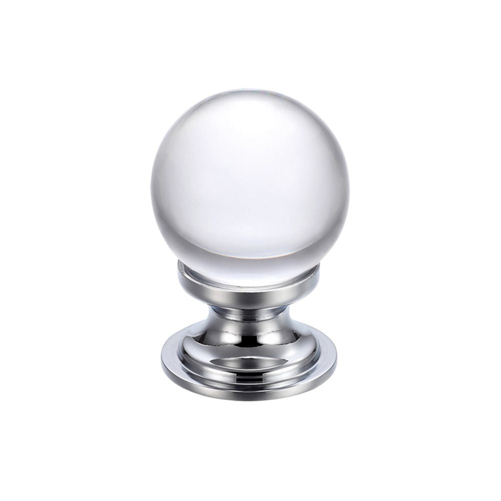 High quality image of the Fulton & Bray - Glass Ball Cabinet Knob - Plain 30mm - Polished Chrome | Sku. fch02bcp | available to order from Trade Door Handles.