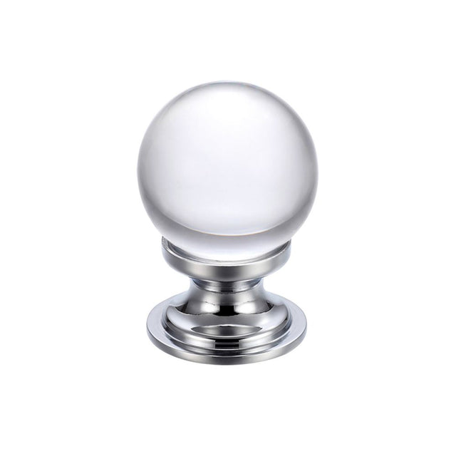 High quality image of the Fulton & Bray - Glass Ball Cabinet Knob - Plain 30mm - Polished Chrome | Sku. fch02bcp | available to order from Trade Door Handles.