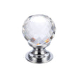High quality image of the Fulton & Bray - Glass Ball Cabinet Knob - Facetted 30mm - Polished Chrome | Sku. fch03bcp | available to order from Trade Door Handles.