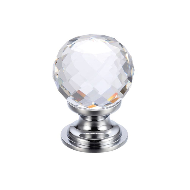 High quality image of the Fulton & Bray - Glass Ball Cabinet Knob - Facetted 30mm - Polished Chrome | Sku. fch03bcp | available to order from Trade Door Handles.