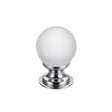 High quality image of the Fulton & Bray - Glass Ball Cabinet Knob - Frosted 25mm - Polished Chrome | Sku. fch04acp | available to order from Trade Door Handles.