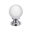 High quality image of the Fulton & Bray - Glass Ball Cabinet Knob - Frosted 30mm - Polished Chrome | Sku. fch04bcp | available to order from Trade Door Handles.
