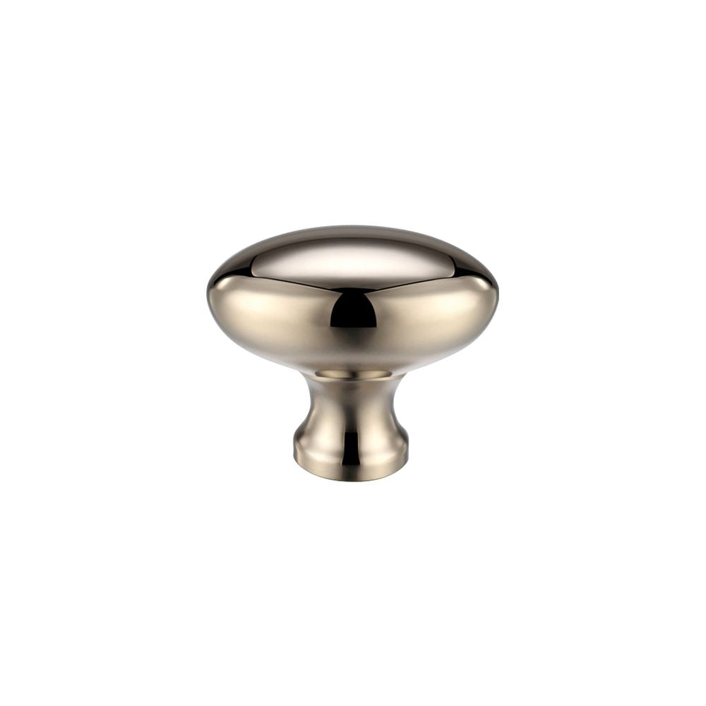 High quality image of the Fulton & Bray - Oval Cupboard Knob 32mm dia - PVD Polished Nickel | Sku. fch05apvdn | available to order from Trade Door Handles.