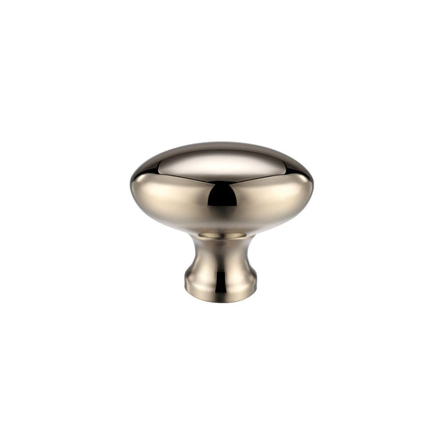 High quality image of the Fulton & Bray - Oval Cupboard Knob 32mm dia - PVD Polished Nickel | Sku. fch05apvdn | available to order from Trade Door Handles.