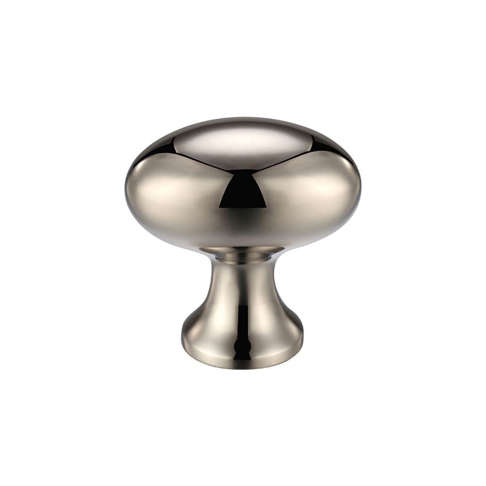 High quality image of the Fulton & Bray - Oval Cupboard Knob 38mm dia. - PVD Polished Nickel | Sku. fch05cpvdn | available to order from Trade Door Handles.