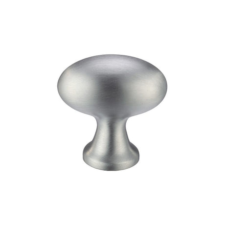 High quality image of the Fulton & Bray - Oval Cupboard Knob 38mm dia. - Satin Chrome | Sku. fch05csc | available to order from Trade Door Handles.
