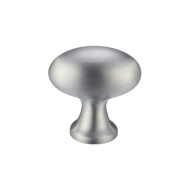 High quality image of the Fulton & Bray - Oval Cupboard Knob 38mm dia. - Satin Chrome | Sku. fch05csc | available to order from Trade Door Handles.