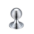High quality image of the Fulton & Bray - Queen Anne Ringed Knob 32mm rose dia. - Polished Chrome | Sku. fch08bcp | available to order from Trade Door Handles.