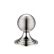 High quality image of the Fulton & Bray - Queen Anne Ringed Knob 32mm rose dia. - Lacquered - Polished Nickel | Sku. fch08bpn | available to order from Trade Door Handles.