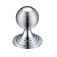 High quality image of the Fulton & Bray - Queen Anne Ringed Knob 38mm rose dia. - Polished Chrome | Sku. fch08ccp | available to order from Trade Door Handles.