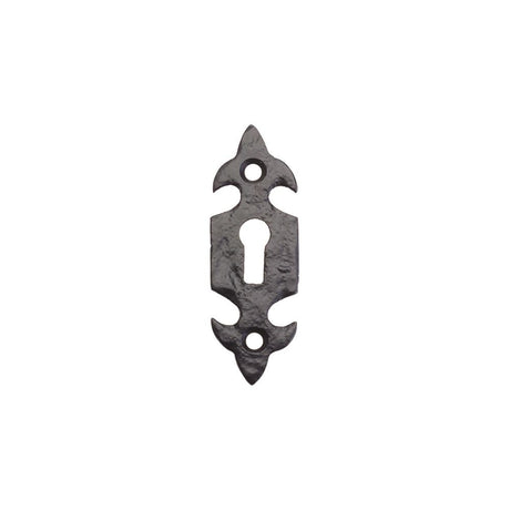 High quality image of the Foxcote Foundries - Fleur De Lys Escutcheon - Standard - 3" - Antique Black | Sku. ff03 | available to order from Trade Door Handles.