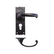 High quality image of the Foxcote Foundries - Traditional Lever on Euro Backplate - 6" - Antique Black | Sku. ff111ep | available to order from Trade Door Handles.