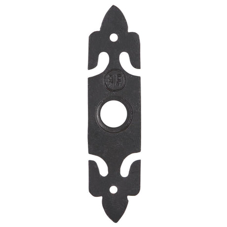 High quality image of the Foxcote Foundries - Bell Push with Fleur de Lys Plate - 30mm x 127mm - Antique Black | Sku. ff34 | available to order from Trade Door Handles.