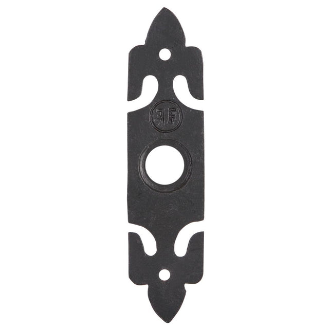 High quality image of the Foxcote Foundries - Bell Push with Fleur de Lys Plate - 30mm x 127mm - Antique Black | Sku. ff34 | available to order from Trade Door Handles.