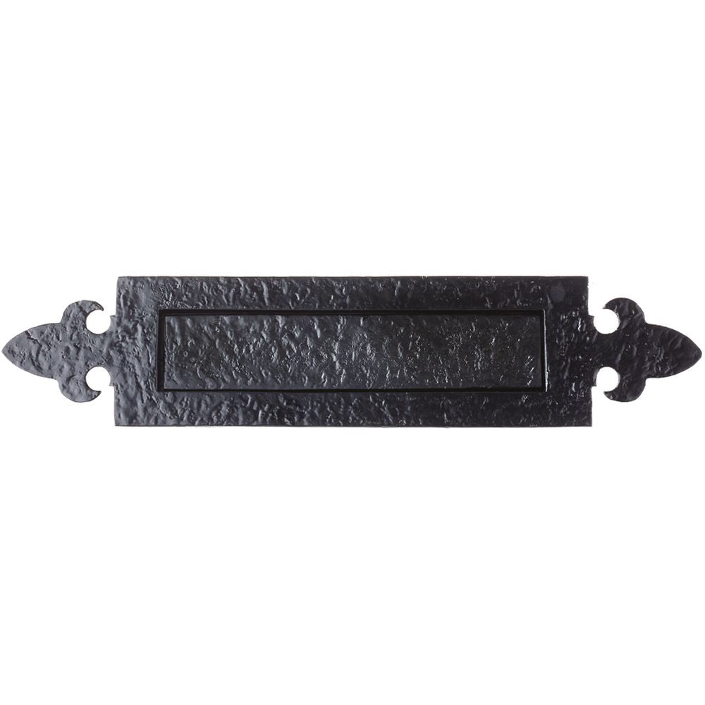 High quality image of the Foxcote Foundries - Fleur de Lys Letter Plate - Antique Black | Sku. ff35 | available to order from Trade Door Handles.