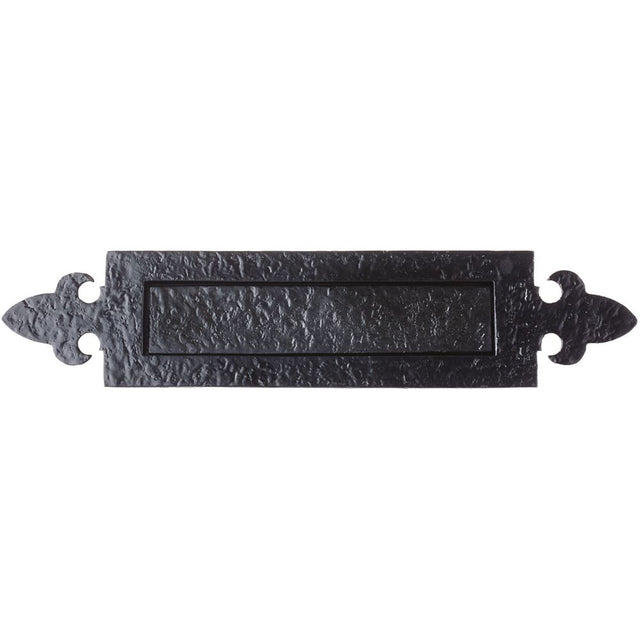High quality image of the Foxcote Foundries - Fleur de Lys Letter Plate - Antique Black | Sku. ff35 | available to order from Trade Door Handles.