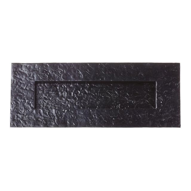 High quality image of the Foxcote Foundries - Traditional Plain Letter Plate - 10" x 4" / 195x45mm aperture - Antique Black | Sku. ff38 | available to order from Trade Door Handles.