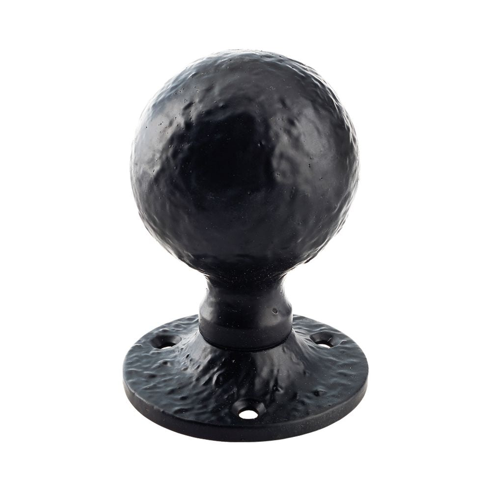 High quality image of the Foxcote Foundries - Ball Mortice Knob - 1.5" - Un-Sprung - Antique Black | Sku. ff415m | available to order from Trade Door Handles.