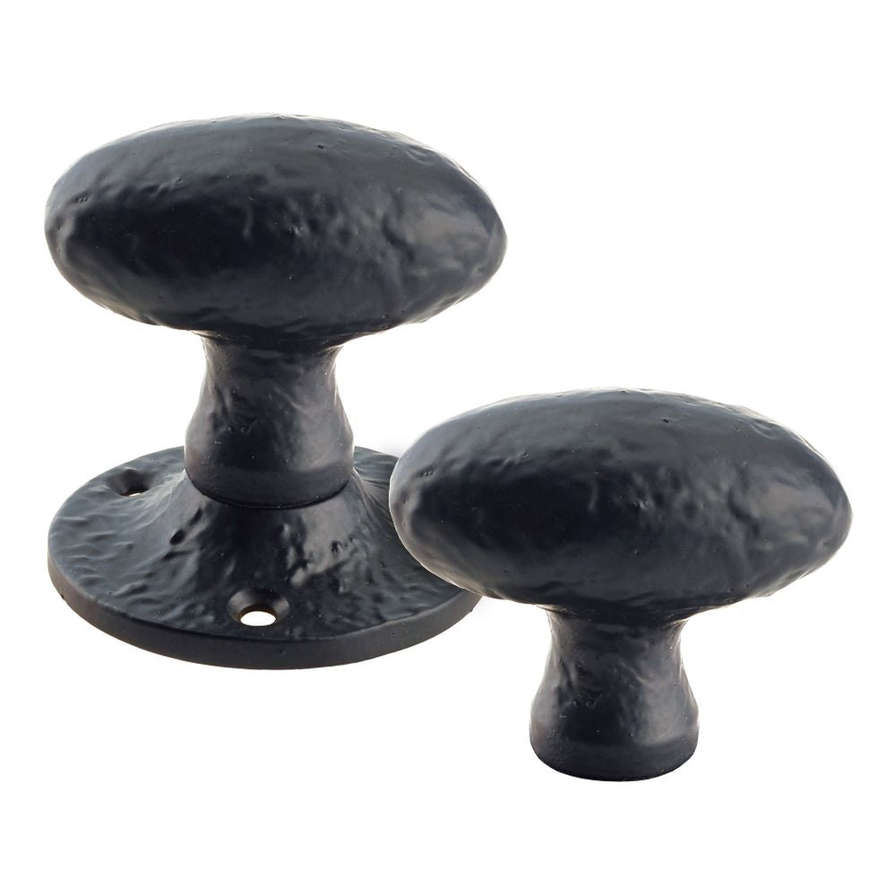 High quality image of the Foxcote Foundries - Oval Rim Knob - 2.5" - Un-Sprung - Antique Black | Sku. ff416r | available to order from Trade Door Handles.