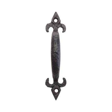 High quality image of the Foxcote Foundries - Fleur de Lys Pull Handle - 5" - Antique Black | Sku. ff42 | available to order from Trade Door Handles.