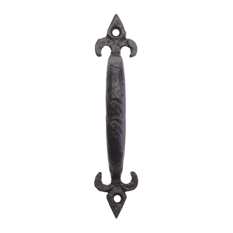 High quality image of the Foxcote Foundries - Fleur de Lys Pull Handle - 6" - Antique Black | Sku. ff43 | available to order from Trade Door Handles.