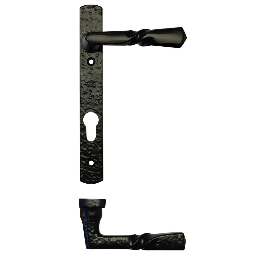 High quality image of the Foxcote Foundries - Narrow Style Multi-Point Handle - 92mm c/c - Antique Black | Sku. ff45 | available to order from Trade Door Handles.