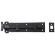 High quality image of the Foxcote Foundries - Cranked Plain Door Bolt - 200mm x 48mm - Antique Black | Sku. ff56 | available to order from Trade Door Handles.