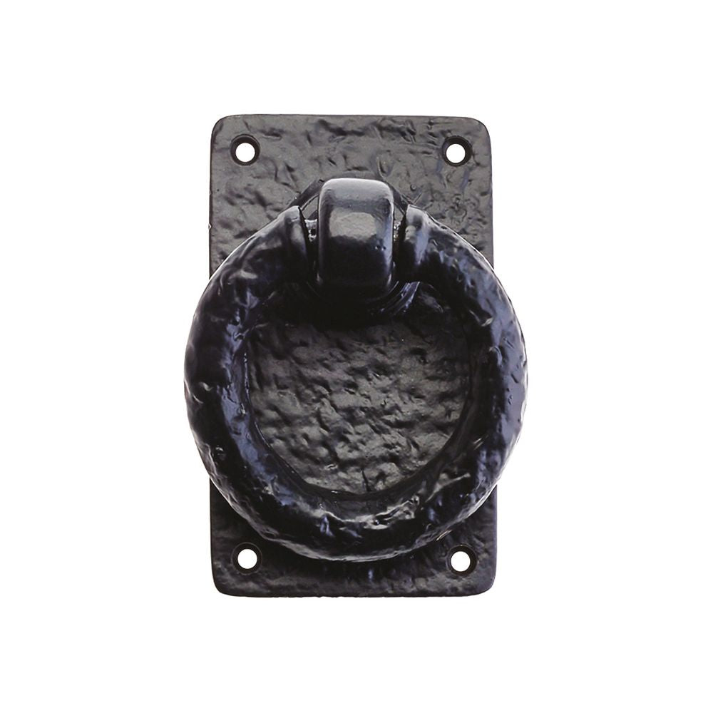 High quality image of the Foxcote Foundries - Ring Handle - 3" x 5" - Antique Black | Sku. ff600 | available to order from Trade Door Handles.
